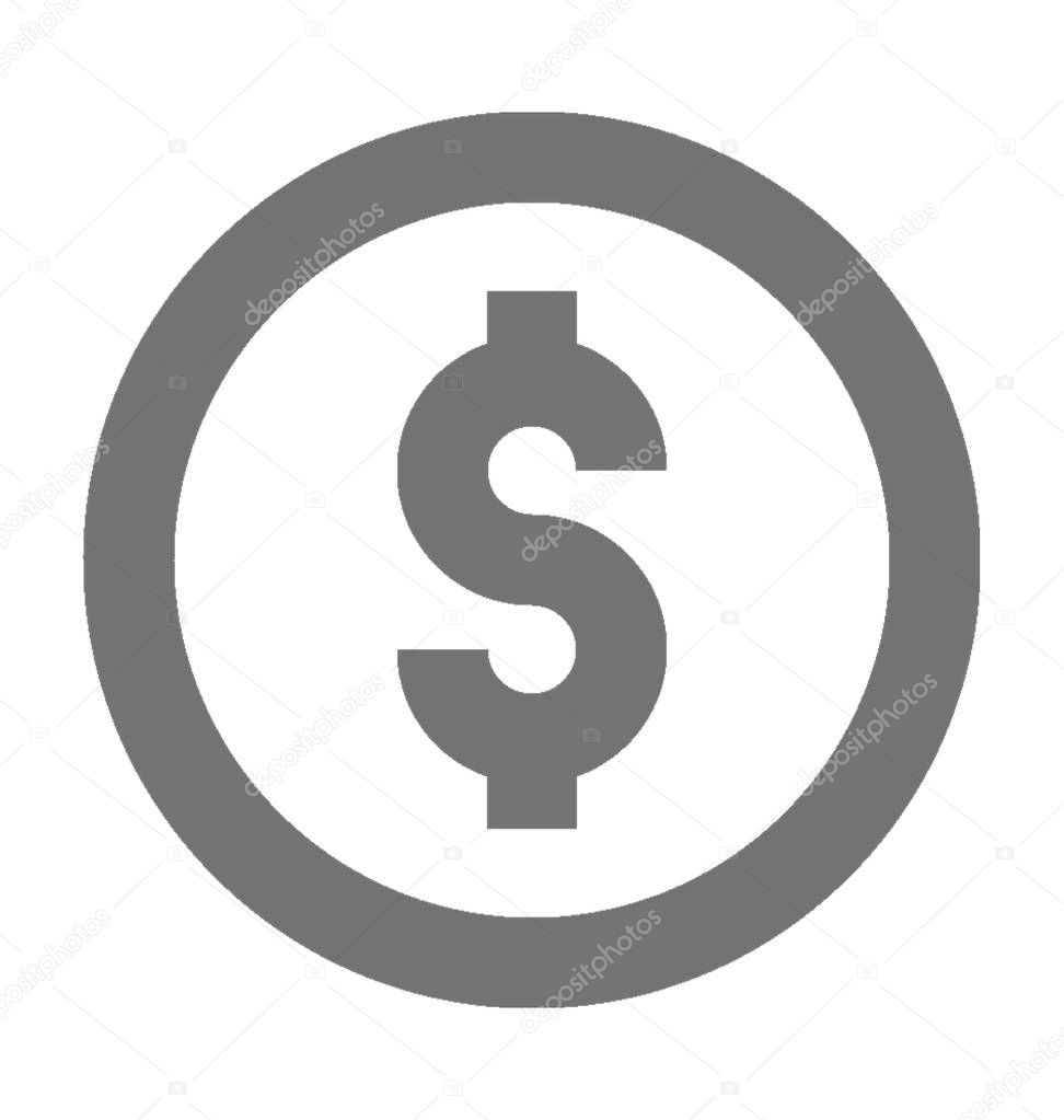  Dollar Coin Vector Icon