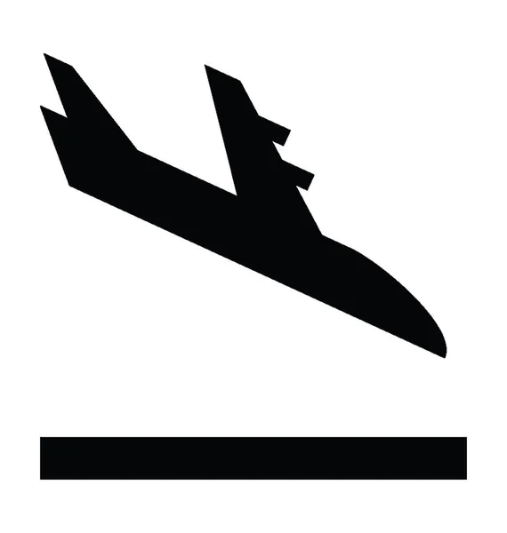 Avión aterrizaje Vector icono — Vector de stock