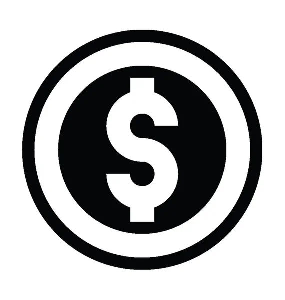 Ikona wektora monety dolara — Wektor stockowy