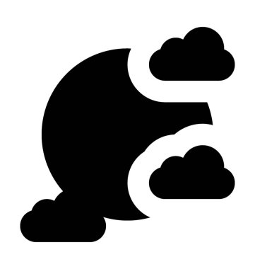  Bulutlu gece vektör simgesi