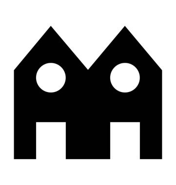  Bungalov vektör simgesi