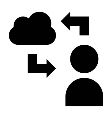  Bulut kullanıcı vektör simgesi