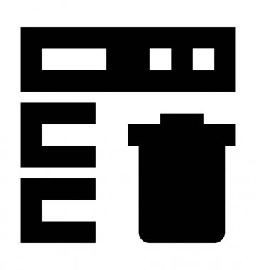  Çöp Kovası vektör simgesi ile sunucu 