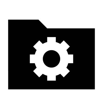  Dişli işareti vektör simgesi ile klasör 