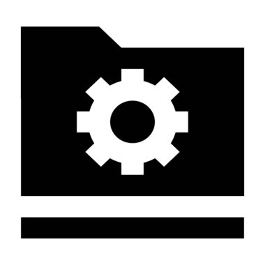  Dişli işareti vektör simgesi ile klasör 