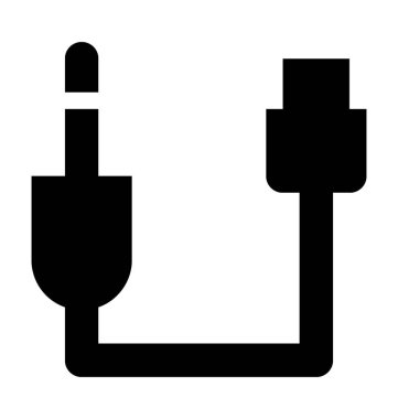  Jack kablo vektör simgesi