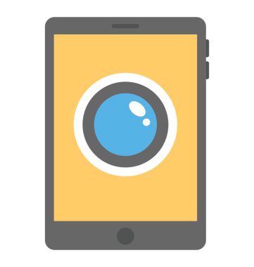  Mobil Cctv düz simgesi 