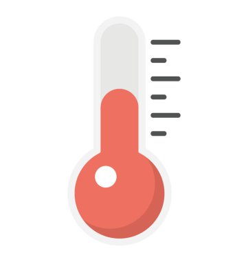  Hava termometre düz simgesi