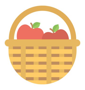  Elma sepeti düz simgesi