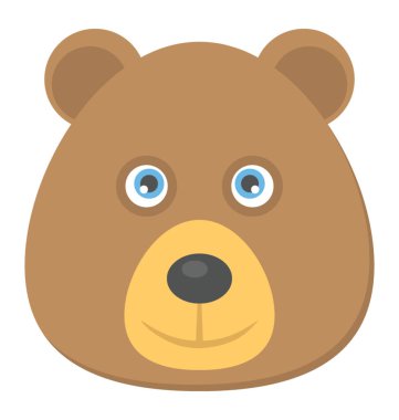  Ayıcık yüz düz simgesi