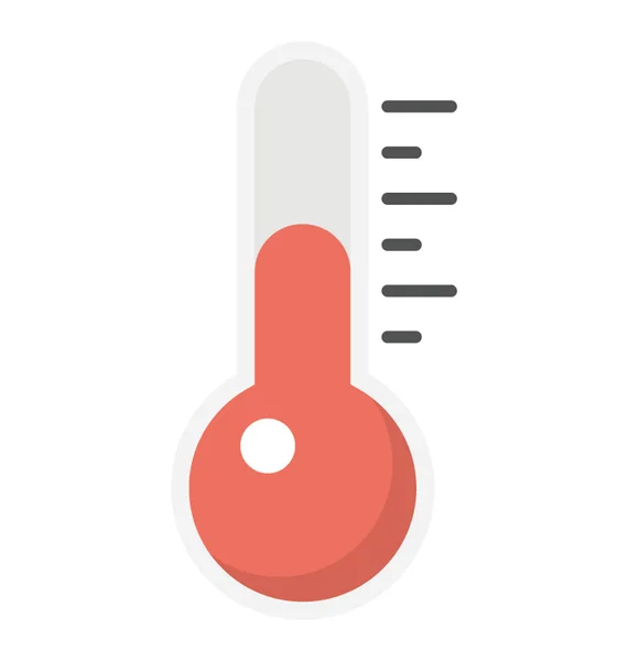 Weather Thermometer Flat Icon — Stock Vector