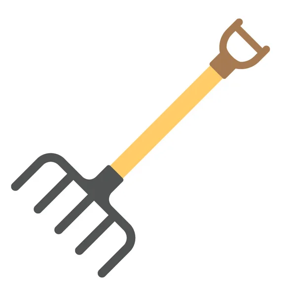 Garden Rake Icono plano — Vector de stock