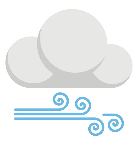 Windy Weather Flat Icon — Stock Vector