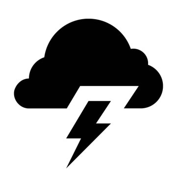  Bulut yıldırım vektör simgesi