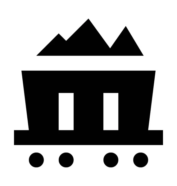 Icono de vectores de carro de mina — Vector de stock