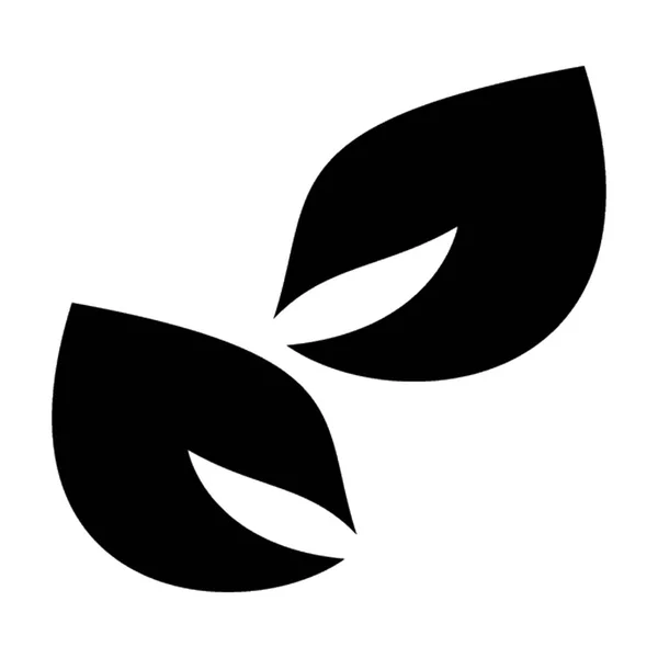 Two Leaves Vector Icon — Stock Vector