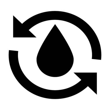  Geri dönüşüm su vektör simgesi 