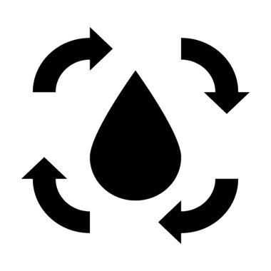  Geri dönüşüm su vektör simgesi 