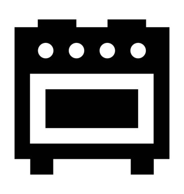  Pişirme aralığı vektör simgesi