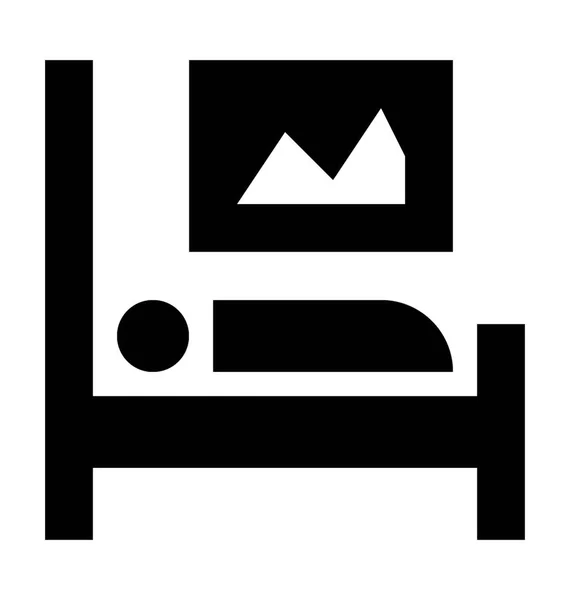 Schlafzimmer-Vektor-Symbol — Stockvektor