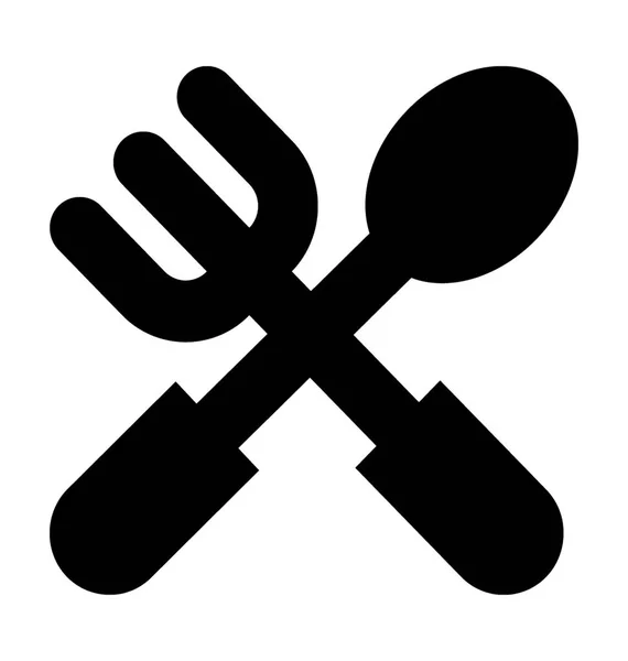 Fork and Spoon Vector Icon — Stock Vector
