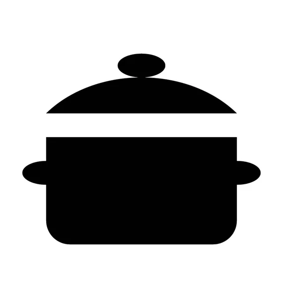 Cooking Pot Vector Icon — Stock Vector