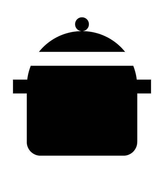 Cooking Pot Vector Icon — Stock Vector