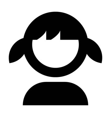  Küçük kız vektör simgesi 