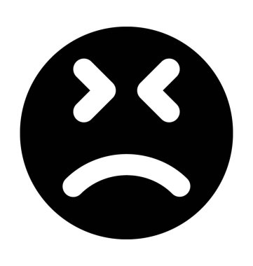  Kızgın yüz vektör simgesi