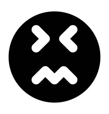  Kızgın yüz vektör simgesi