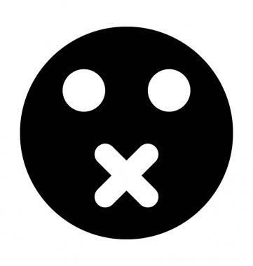  Smiley vektör simge mühürlü dudakları