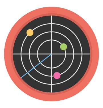 Internet güvenlik Radar düz simgesi