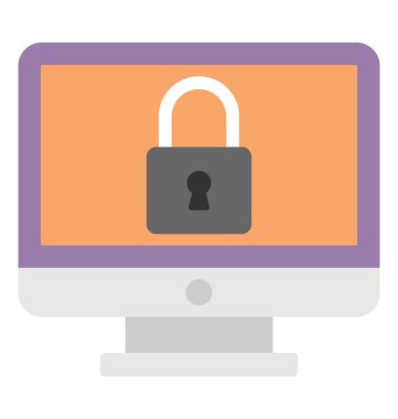  Sistem güvenlik kilit düz simgesi