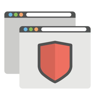  Web sayfası kalkan koruma düz simgesi