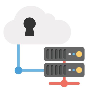  Bulut depolama hizmet düz simgesi