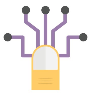  Veri Merkezi güvenlik sistemi düz simgesi