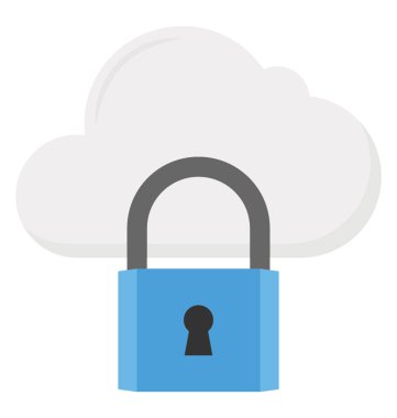  Güvenli bulut depolama düz simgesi