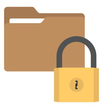  Kilitli klasör düz simgesi