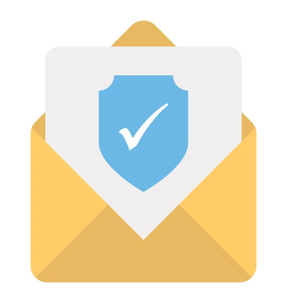 Concepto de seguridad de correo electrónico Flat Icon — Vector de stock