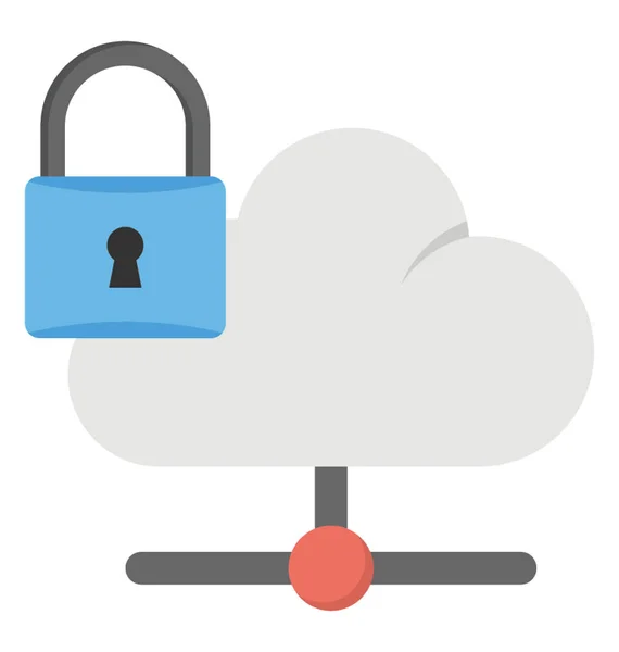 Cloud Data Security Flat Icône — Image vectorielle