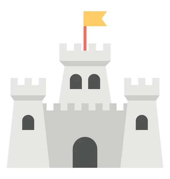 Data Castle Flat ikonen — Stock vektor