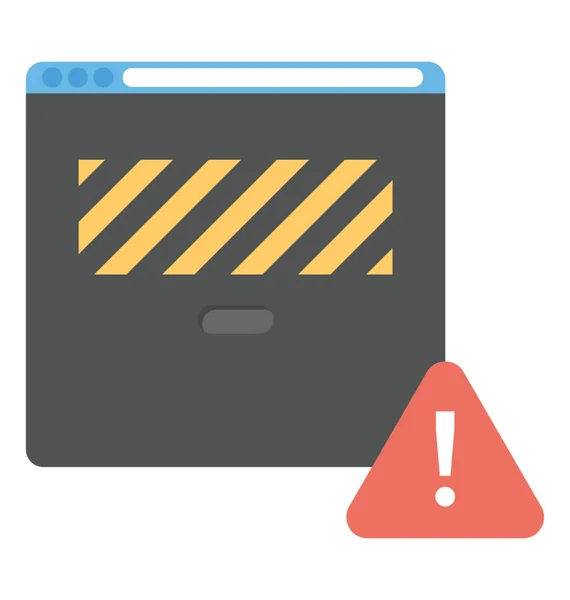 Website Under Construction or Warning  Alert Flat icon — Stock Vector
