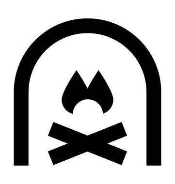  Şömine vektör simgesi