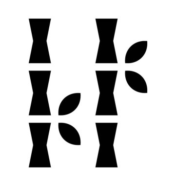  Bambu sopalarla vektör simgesi