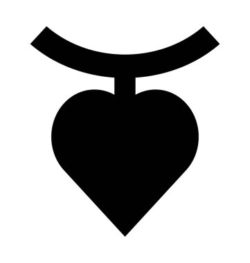  Kalp şekli kolye vektör simgesi 