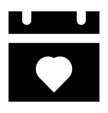  Kalp takvim vektör simgesi