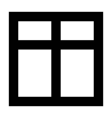  Pencere kanatlı pencereler için vektör simgesi 