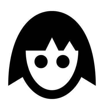  Çizgi film kız vektör simgesi