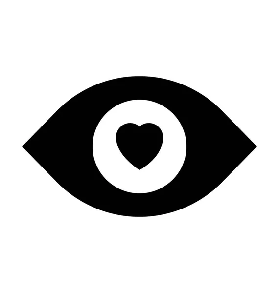Ögat med hjärta vektor symbol — Stock vektor