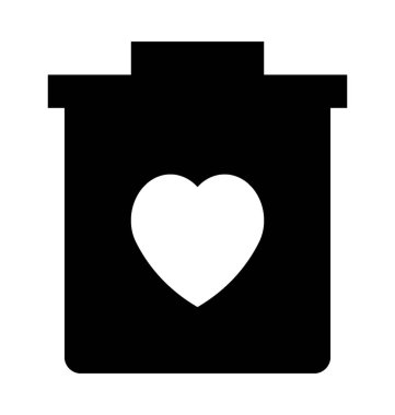  Çöp Kovası vektör simgesi kalp